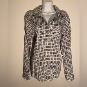 Banana Republic Black & white long sleeve button down shirt